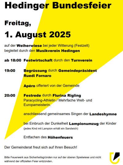 Hedinger Bundesfeier 2025
